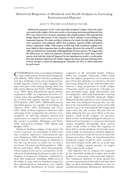 Behavioral Responses of Mosshead and Woolly Sculpins to Increasing Environmental Hypoxia