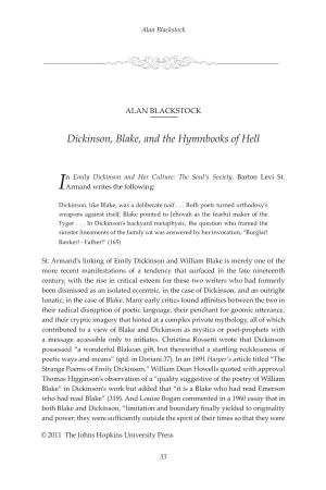 Dickinson, Blake, and the Hymnbooks of Hell