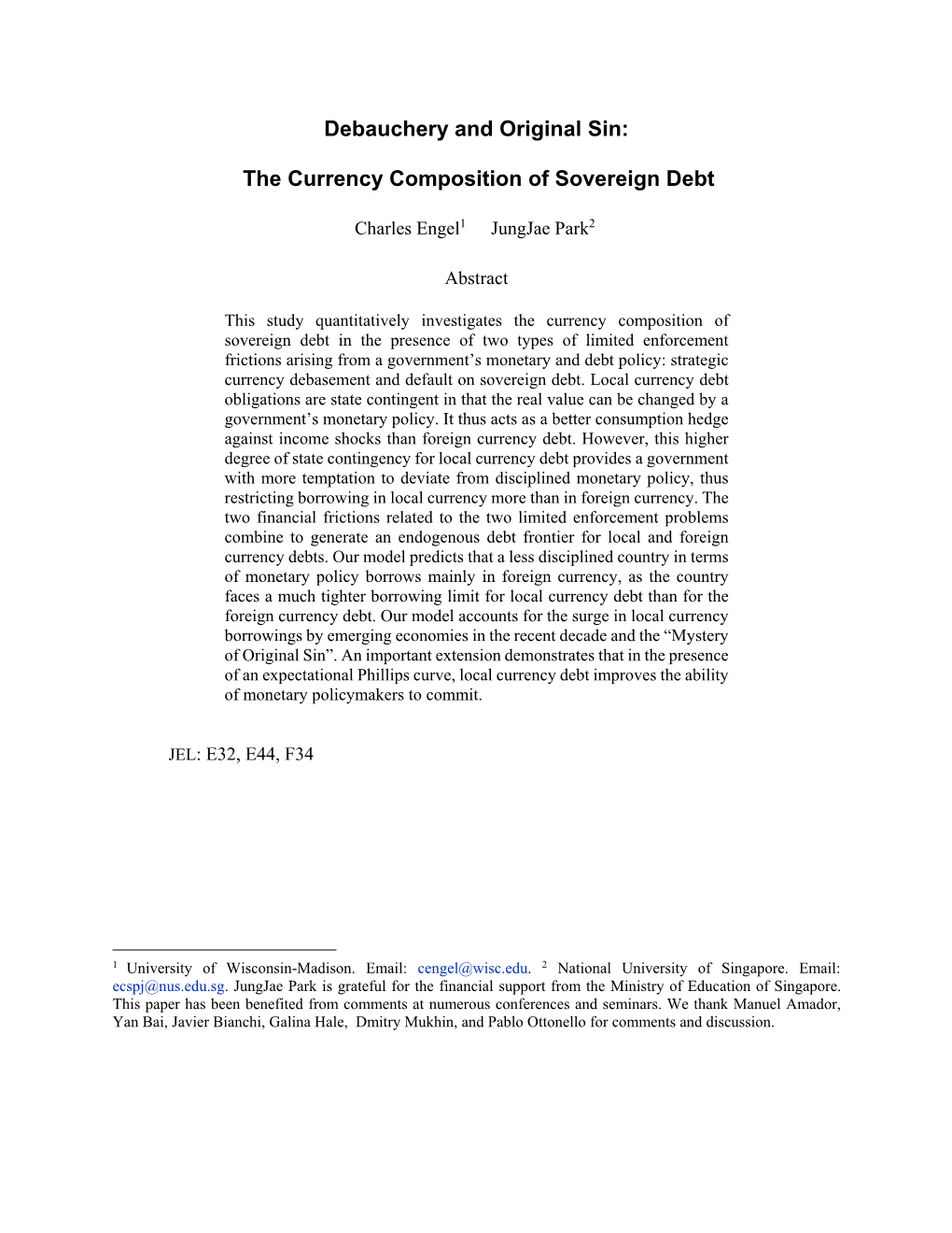Debauchery and Original Sin: the Currency Composition of Sovereign