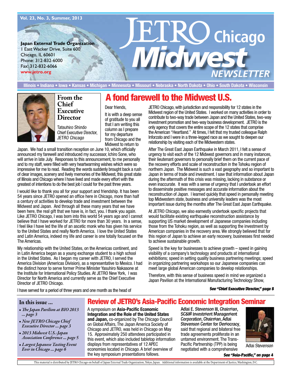 Midwest Newsletter Illinois • Indiana • Iowa • Kansas • Michigan • Minnesota • Missouri • Nebraska • North Dakota • Ohio • South Dakota • Wisconsin