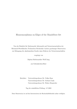 Homeomorphisms on Edges of the Mandelbrot Set