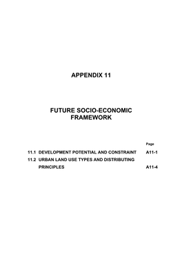 Appendix 11 Future Socio-Economic Framework