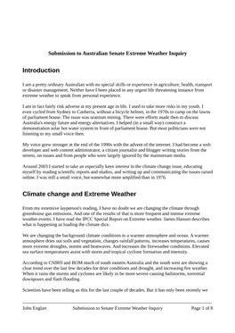 Introduction Climate Change and Extreme Weather