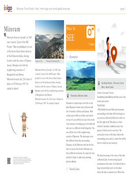 (State of Mizoram) Travel Guide