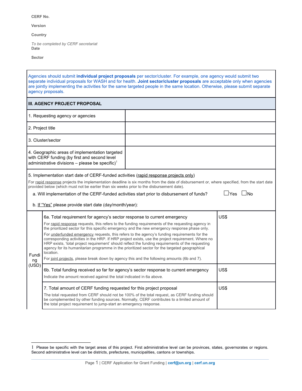 CERF Application Template July2015 EN Project