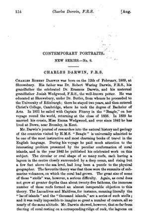 154 Charles Darwin, F.R.S. [Aug
