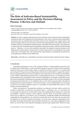 The Role of Indicator-Based Sustainability Assessment in Policy and the Decision-Making Process: a Review and Outlook