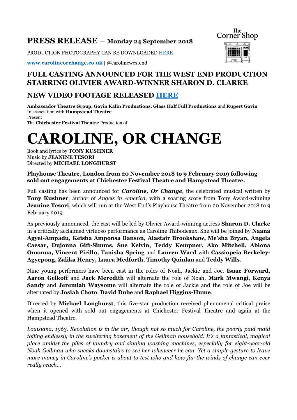 Caroline, Or Change