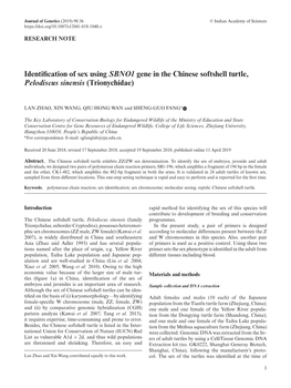 Identification of Sex Using SBNO1 Gene