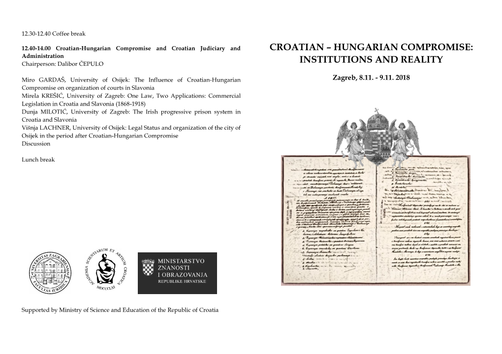 Croatian – Hungarian Compromise: Institutions and Reality