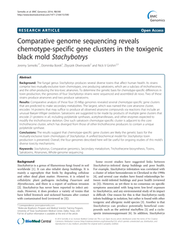 Comparative Genome Sequencing Reveals Chemotype-Specific Gene