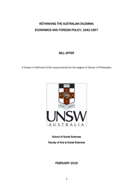 Rethinking the Australian Dilemma: Economics and Foreign Policy, 1942-1957