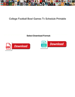 College Football Bowl Games Tv Schedule Printable