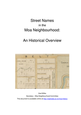 Street Names Moa Neighbourhood
