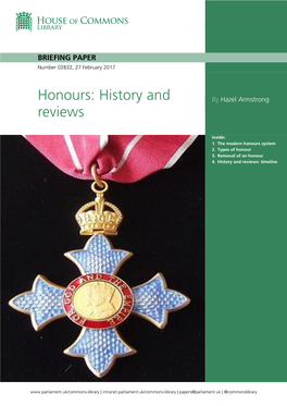 Honours: History and by Hazel Armstrong