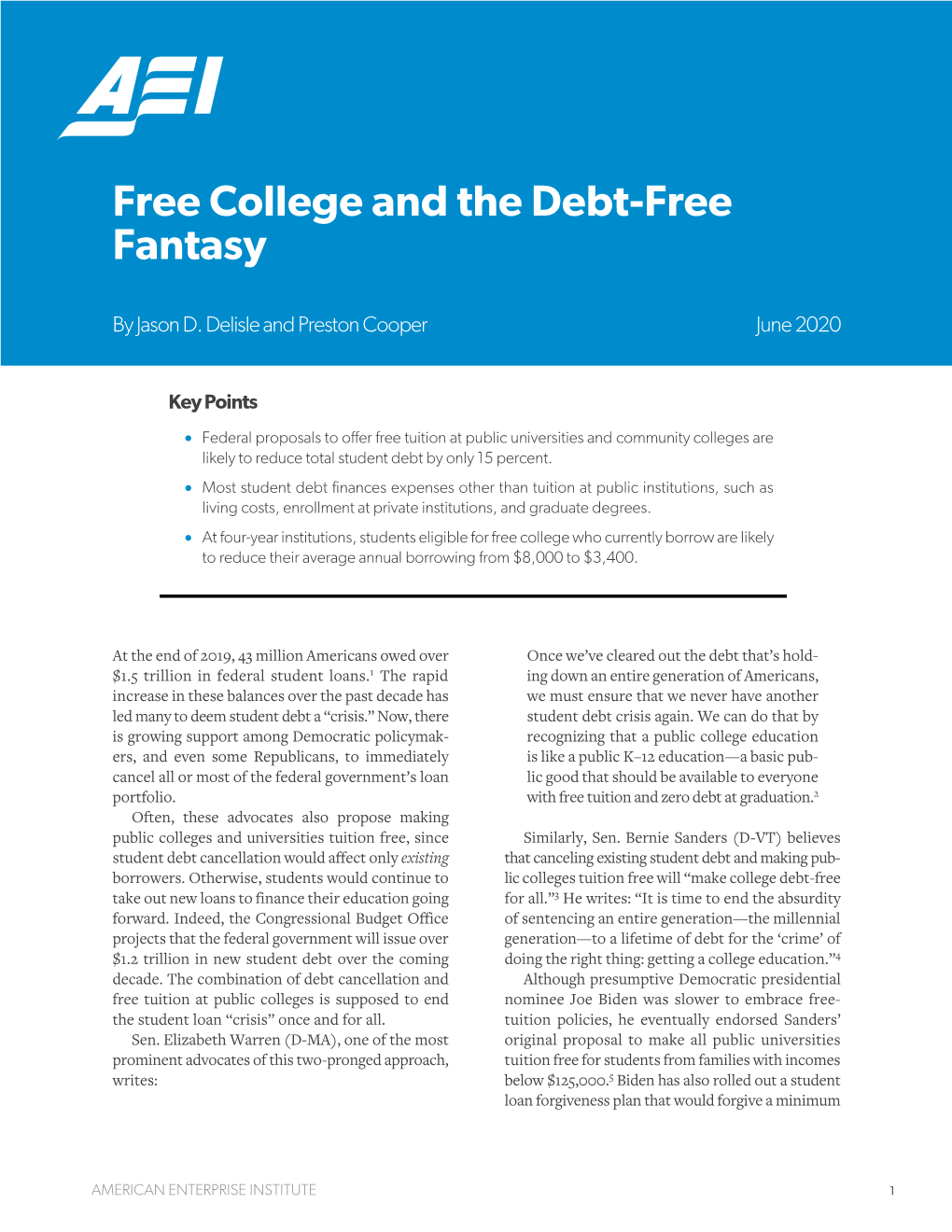 Free College and the Debt-Free Fantasy
