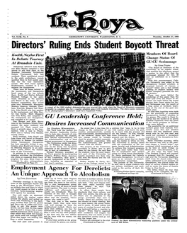 Directors' Ruling Ends Student Boycott Threat Koeltl, Naylor First ~ Members of Board in Debate Tourney Change Status of .A.T Brandeis Univ