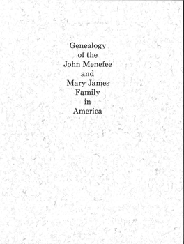 Genealogy of John Menefee & Mary James