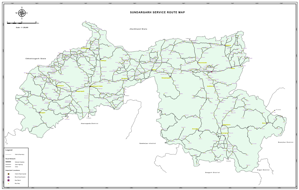 Sundargarh Service Route Map