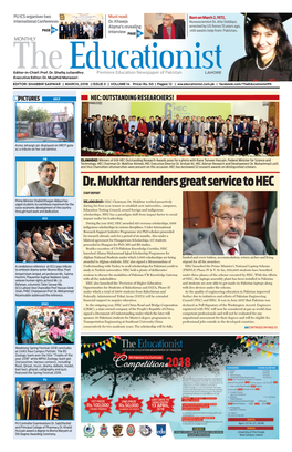 Dr. Mukhtar Renders Great Service to HEC STAFF REPORT