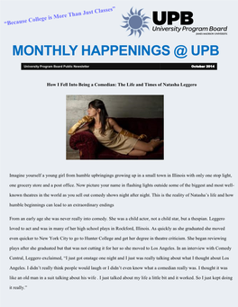 Monthly Happenings @ Upb