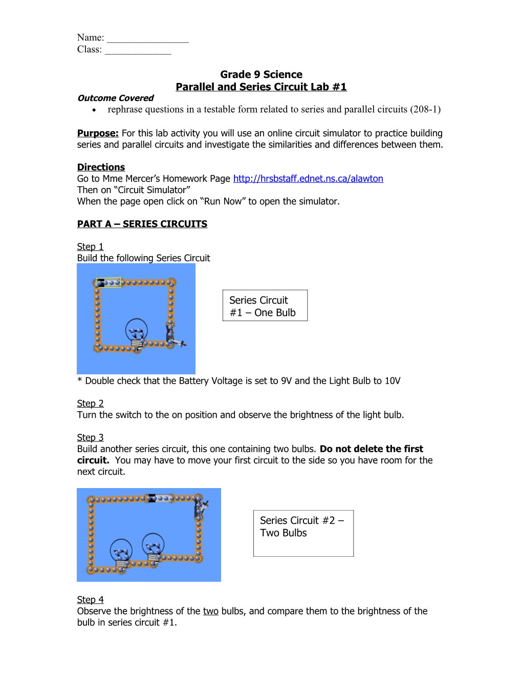 Parallel and Series Circuit Lab #1