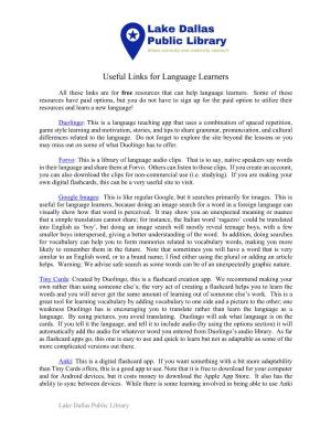 Useful Links for Language Learners