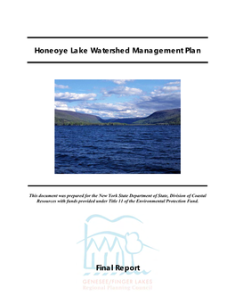 Honeoye Lake Watershed Management Plan Final Report – October 2007