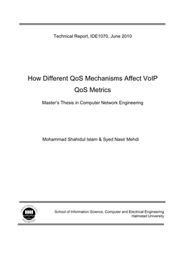 How Different Qos Mechanisms Affect Voip Qos Metrics