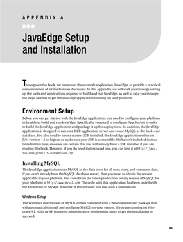 Javaedge Setup and Installation