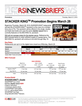 STACKER KINGTM Promotion Begins March 28