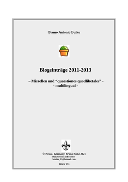Blogeinträge 2011-2013