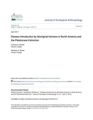 Disease Introduction by Aboriginal Humans in North America and the Pleistocene Extinction