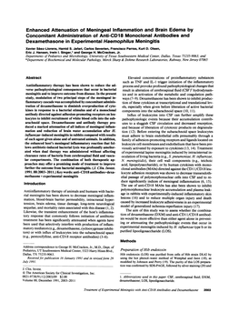 Dexamethasone in Experimental Haemophilus Meningitis Xavier Saez-Llorens, Hamid S
