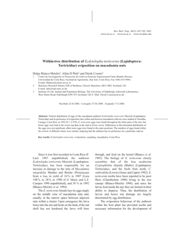 Within-Tree Distribution of Ecdytolopha Torticornis (Lepidoptera: Tortricidae) Oviposition on Macadamia Nuts