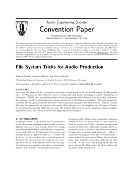 File System Tricks for Audio Production