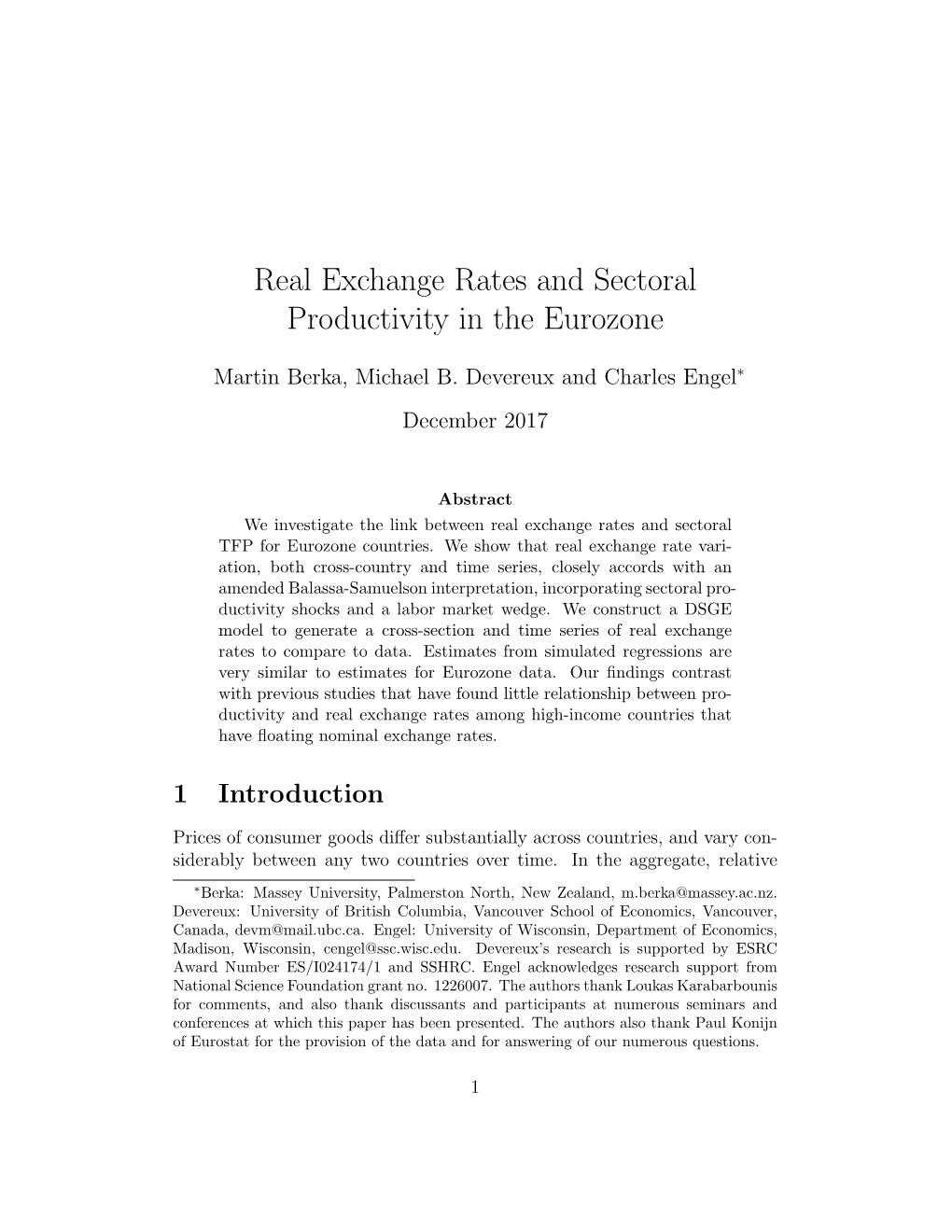 Real Exchange Rates and Sectoral Productivity in the Eurozone