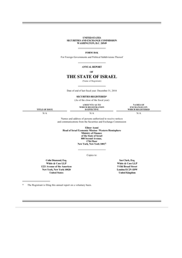 THE STATE of ISRAEL (Name of Registrant)