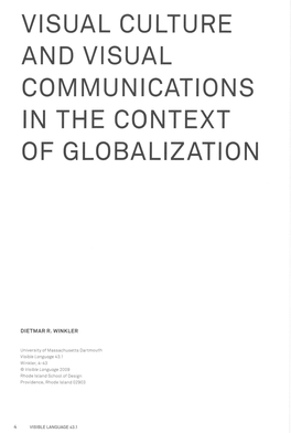 Visual Culture and Visual Communications in the Context of Globalization