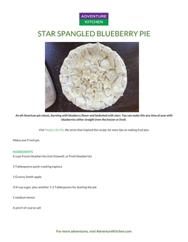 Star Spangled Blueberry Pie