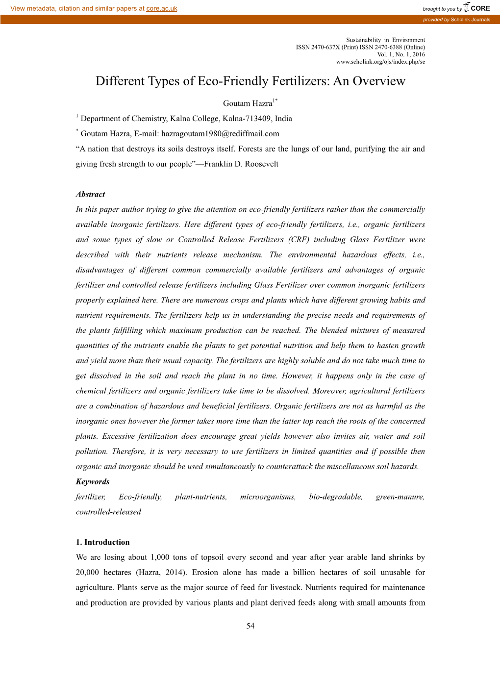 Different Types of EcoFriendly Fertilizers an Overview DocsLib