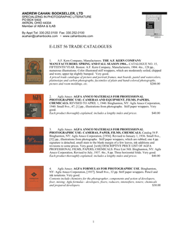 E-List 56 Trade Catalogues