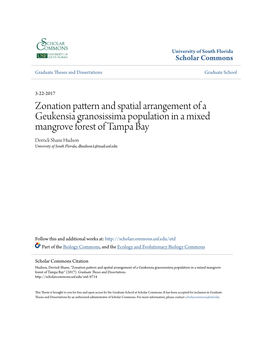 Zonation Pattern and Spatial Arrangement of a Geukensia Granosissima Population in a Mixed Mangrove Forest of Tampa
