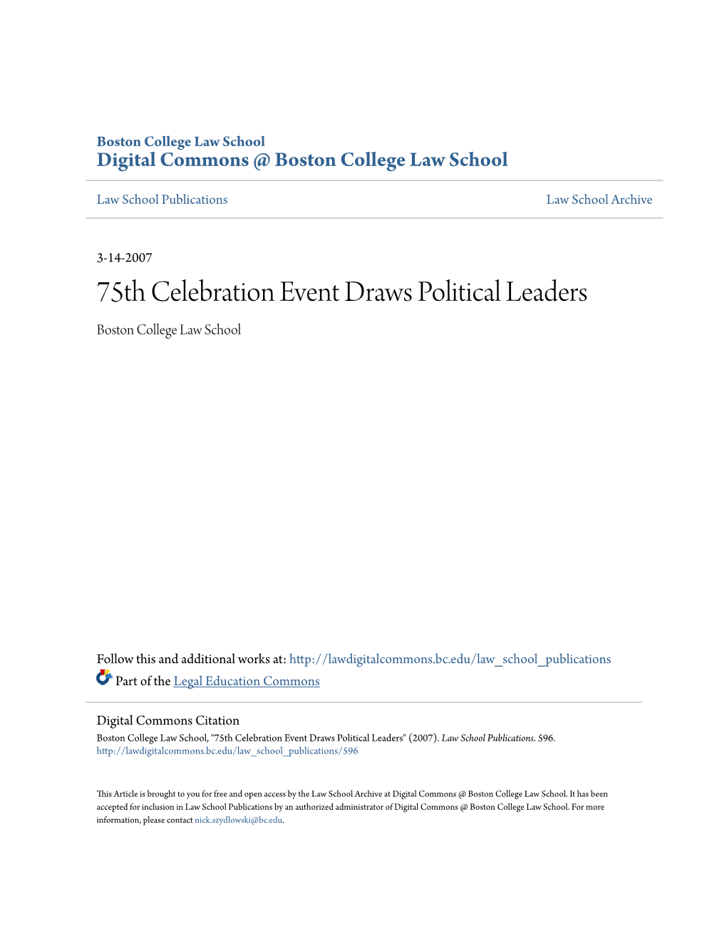 75Th Celebration Event Draws Political Leaders Boston College Law School