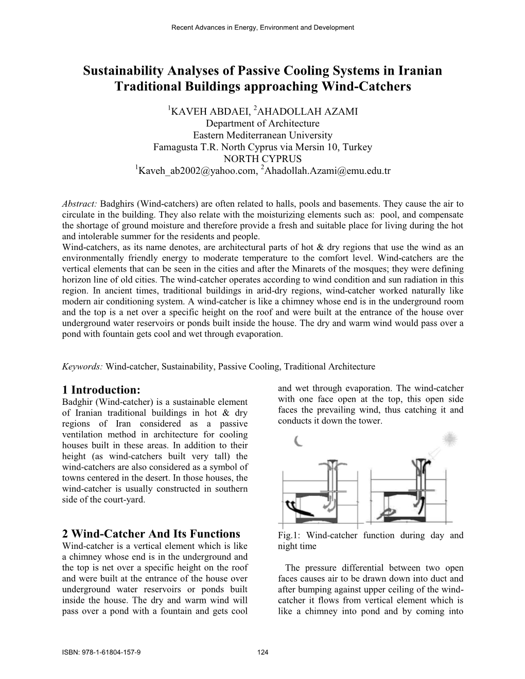 Sustainability Analyses of Passive Cooling Systems in Iranian Traditional Buildings Approaching Wind-Catchers