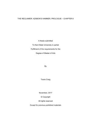 The Reclaimer: Azabon's Hammer, Prologue