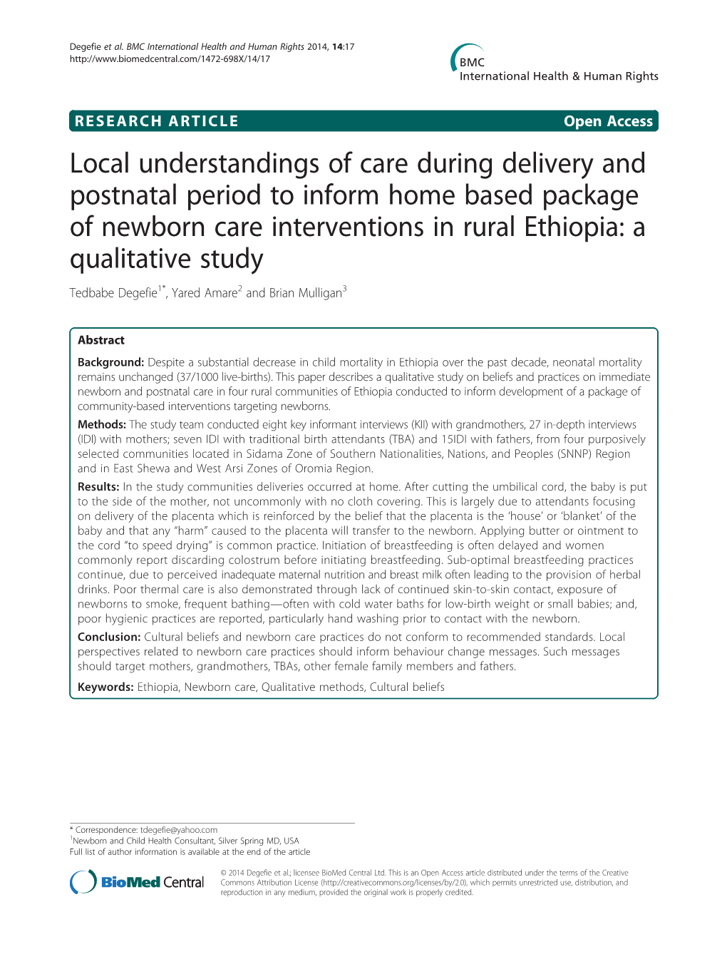 Local Understandings of Care During Delivery and Postnatal Period To