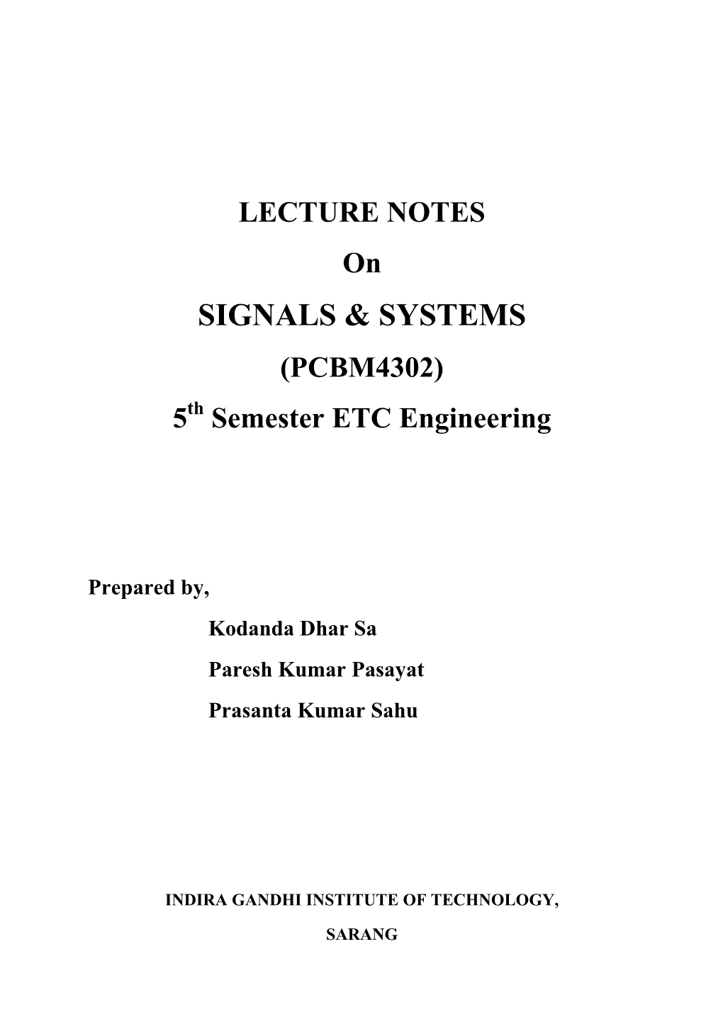 Signals & Systems