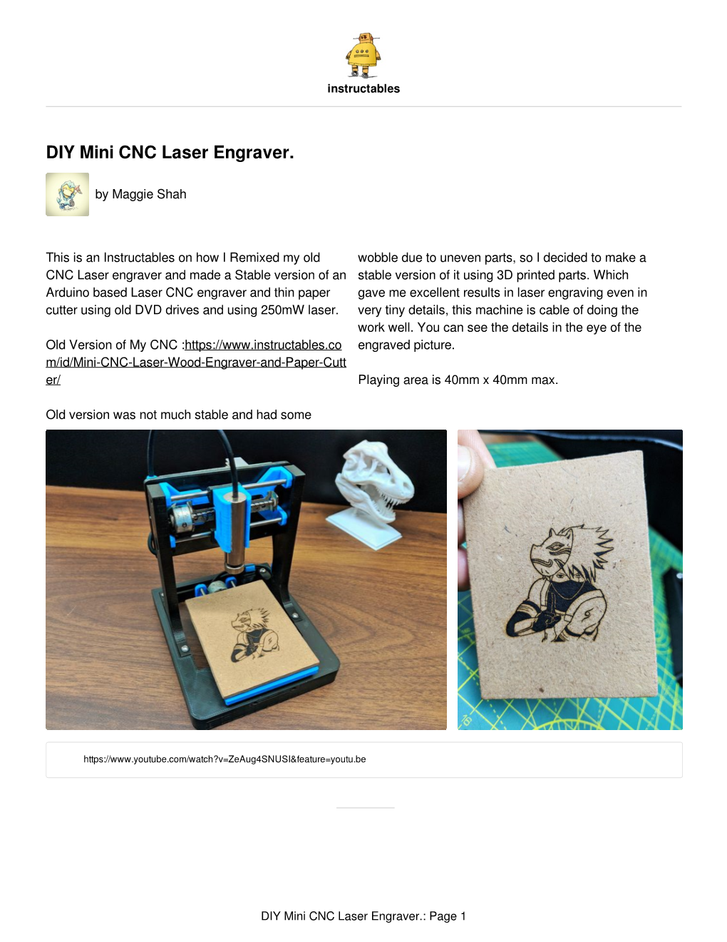 DIY Mini CNC Laser Engraver