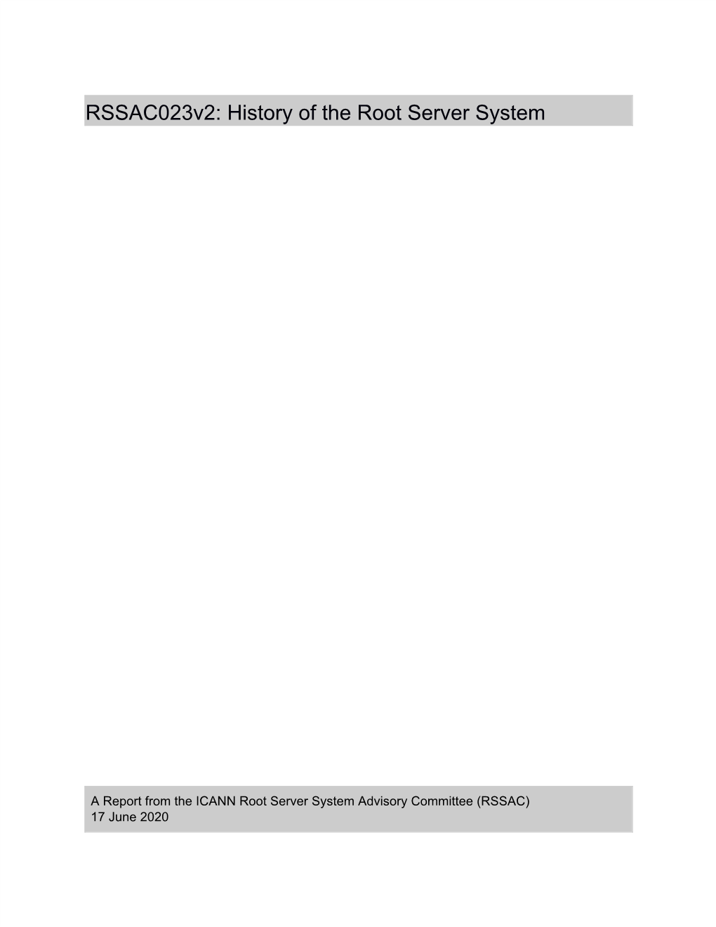 History of the Root Server System